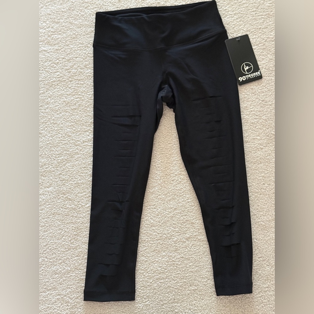 90 Degree By Reflex Black Performance Leggings